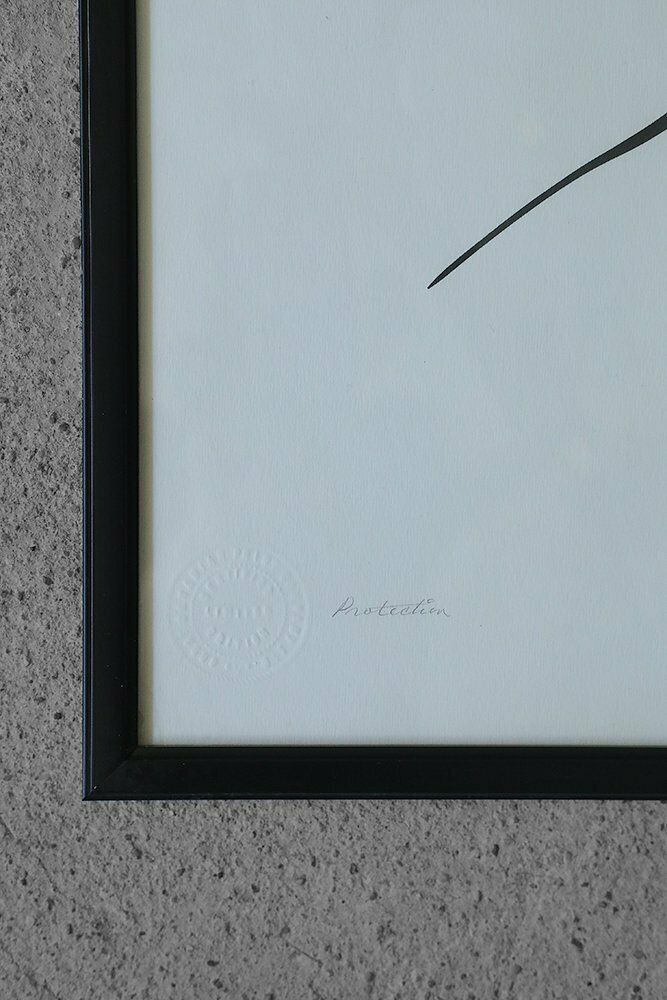 Saul Mamakeesick, Protection, Acrylic On Art Paper, 1980, Framed photo vinterior