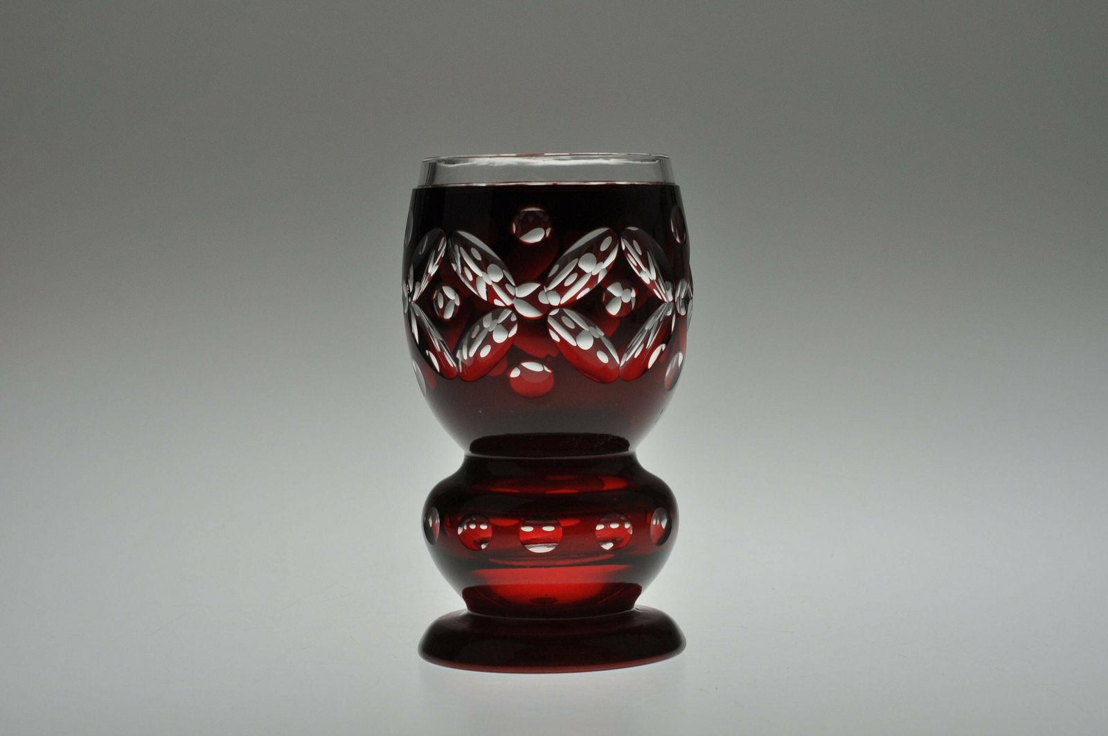Cut To Clear Vase, Red Vase, Red Glass Vase, Czech Glass Vase, Czech Glass, Art Glass, Vintage Glass, Red Cut To Clear, Bohemian Vase photo vinterior