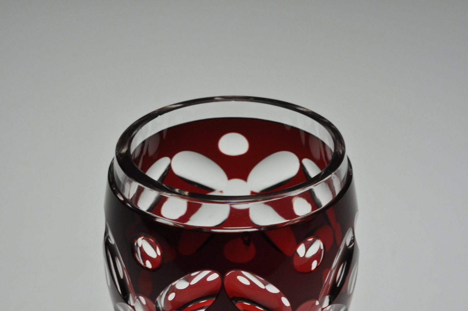 Cut To Clear Vase, Red Vase, Red Glass Vase, Czech Glass Vase, Czech Glass, Art Glass, Vintage Glass, Red Cut To Clear, Bohemian Vase photo buy