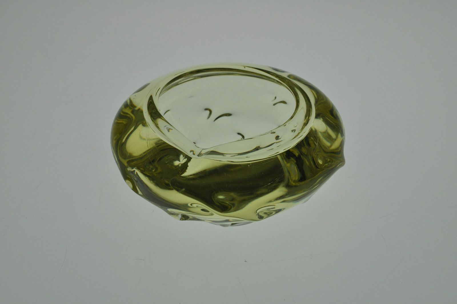 Miroslav Klinger Zbs Gele Glazen Asbak, Glazen Asbak, Mid Century Glas, Vintage Asbak, Boheems Glas, Tsjechisch Glas, Art Glass photo 78.0