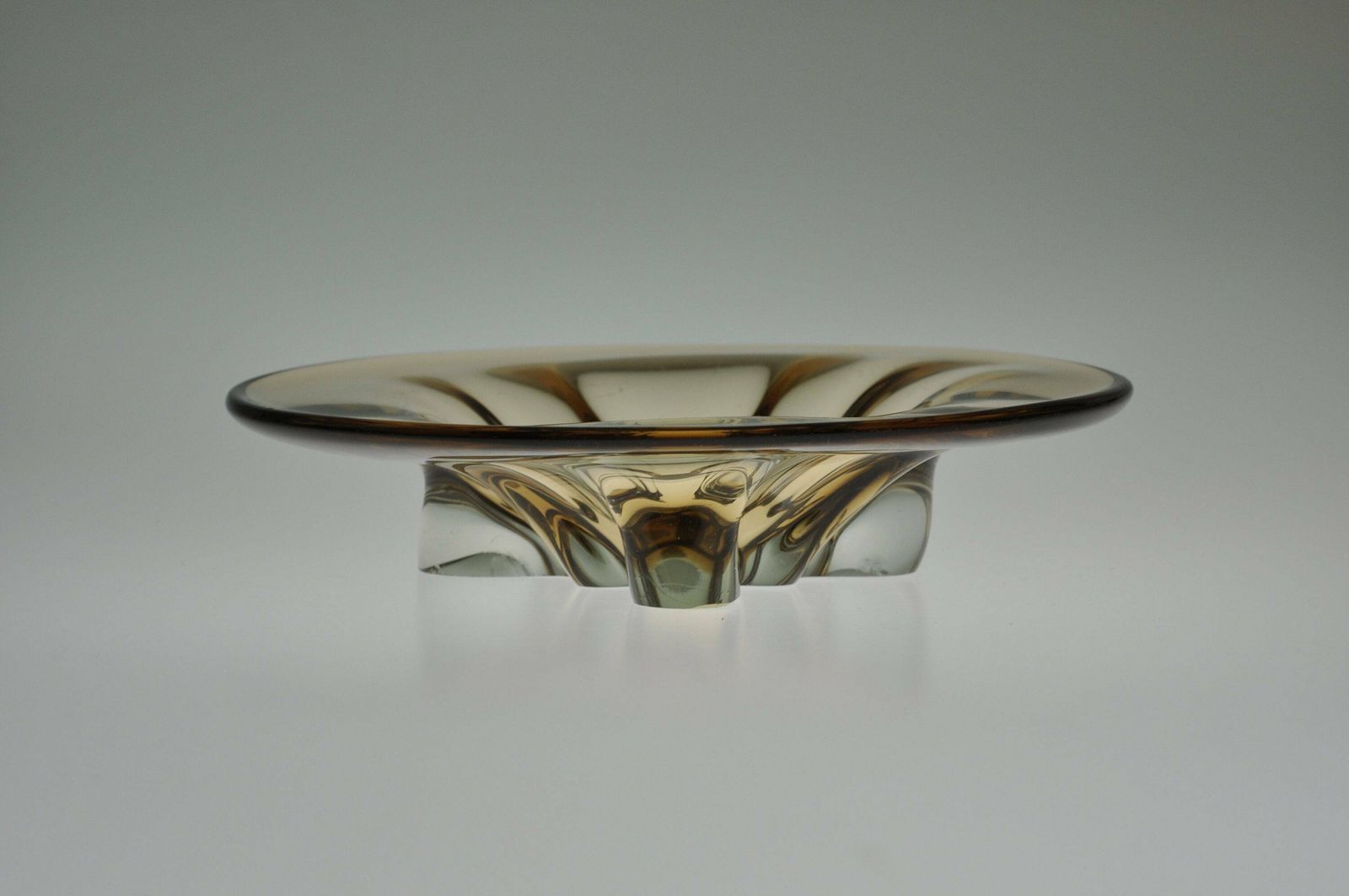 Josef Hospodka Chribska Glass Bowl, Bohemian Glass, Bohemian Art Glass, Blown Glass, Blown Glass Bowl, Glass Handmade Bowl, Art Glass Bowl photo Home Decor