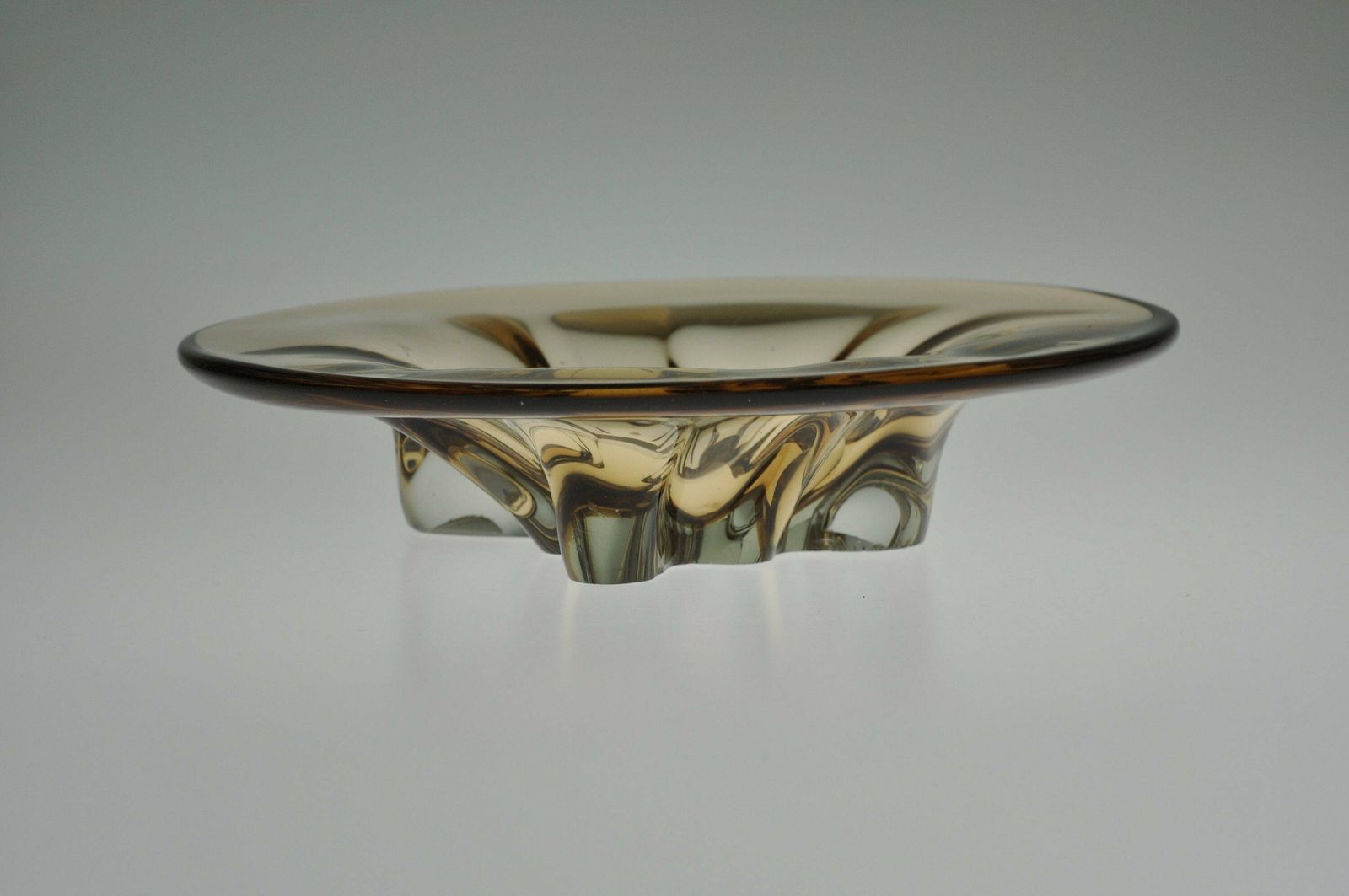 Josef Hospodka Chribska Glass Bowl, Bohemian Glass, Bohemian Art Glass, Blown Glass, Blown Glass Bowl, Glass Handmade Bowl, Art Glass Bowl photo 97.0
