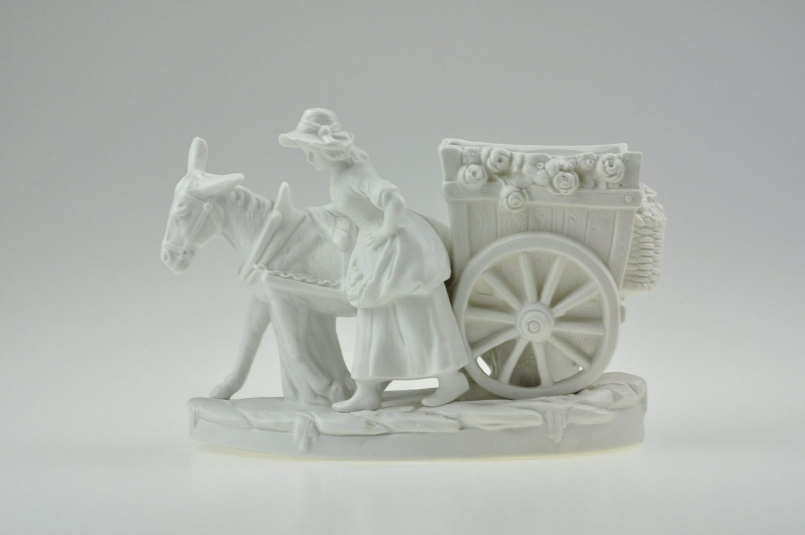 Lady And Donkey Ceramic Statue, Vintage Statue, Antique Statue, Mid Century Statue, Modernist Figurine, Mid Century Modern, Ceramic Statue photo furniture