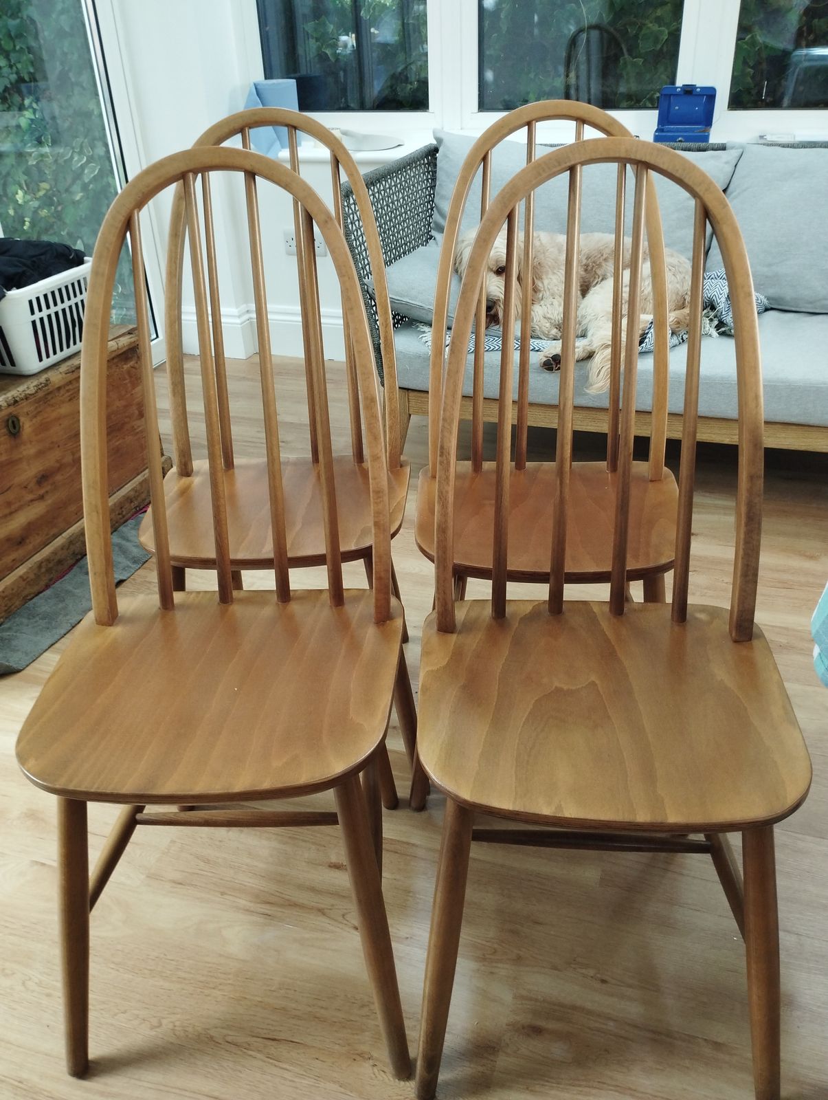 Ercol Style Vintage Chairs   Set Of 4