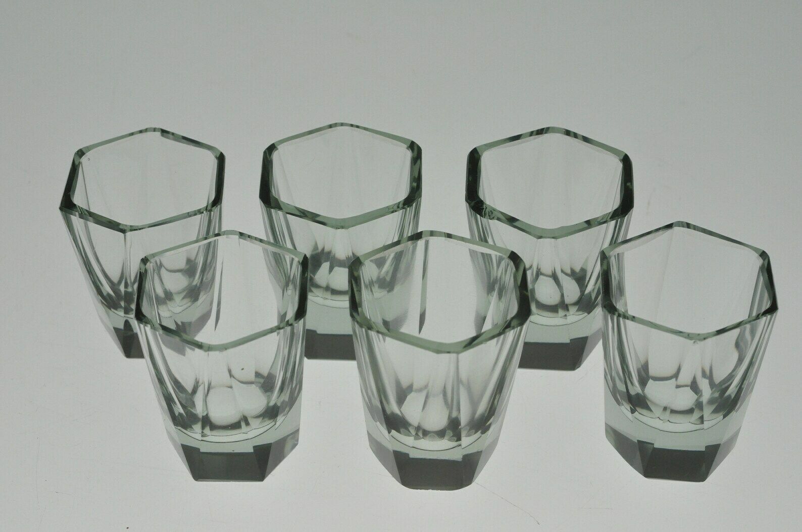 Set Van 6 Glazen, Shotglas, Shotglazen, Tsjechisch Glas, Vintage Glas photo Woonaccessoires