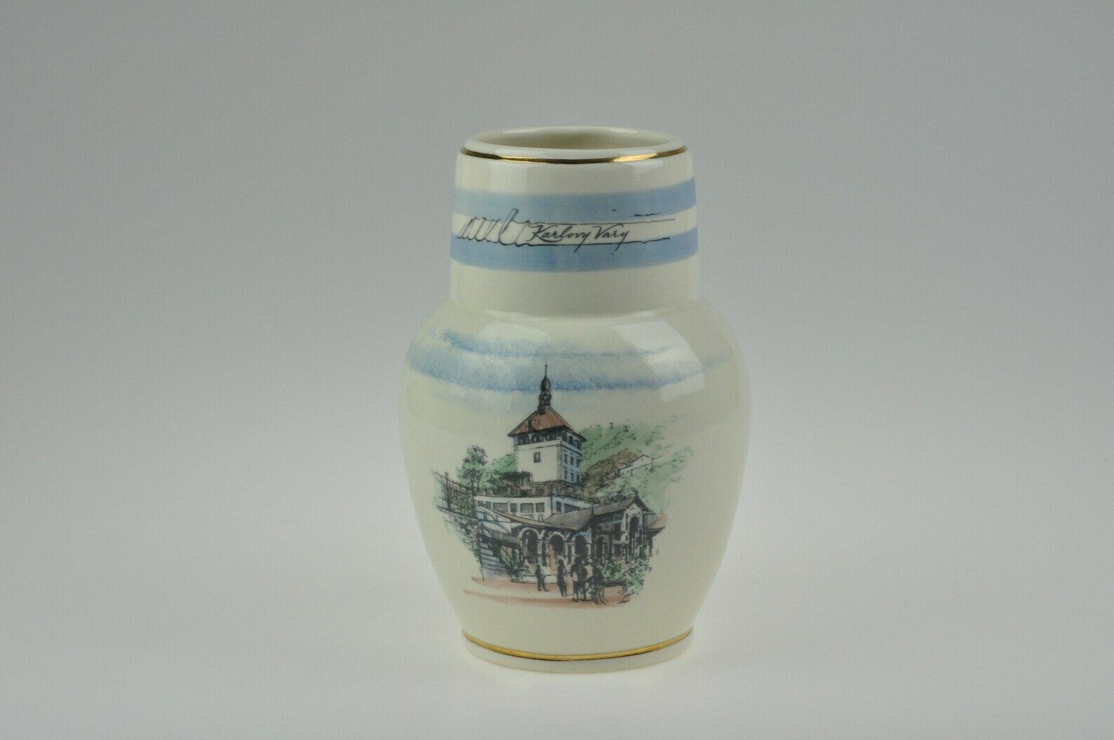 Vintage Ceramic Jug, Karlovy Vary Jug, Karlovy Vary Souvenir, Vintage Karlsbad Souvenir, Karlsbad Jug, Vintage Ceramic Pitcher, Pottery Jug photo furniture