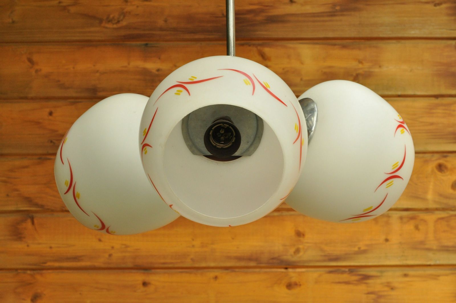 Art Deco Lamp, Chrome Lamp, Chrome Light, Art Deco Chrome And Bakelite Ceiling Lamp, Chrome Lighting, Art Deco Ceiling Light, Art Deco photo for sale
