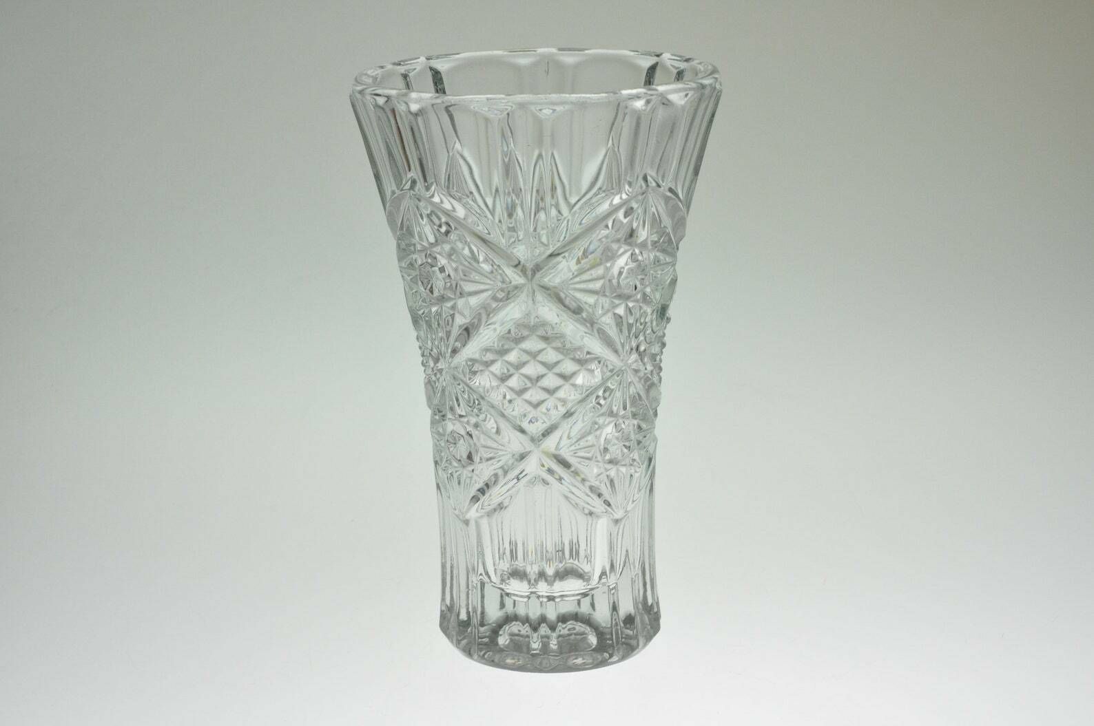 Czech Glass Vase, Glass Vase, Sklo Union, Pressed Glass Vase, Czech Vase, Czech Glass, Flower Vase, Mid Century Glass, Pressed Glass photo furniture
