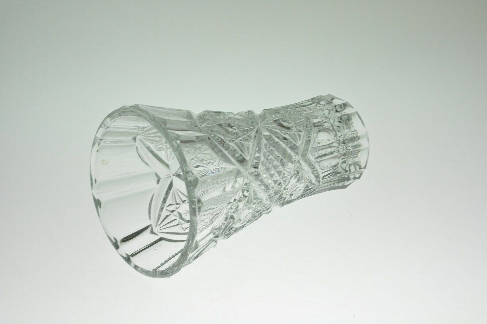 Czech Glass Vase, Glass Vase, Sklo Union, Pressed Glass Vase, Czech Vase, Czech Glass, Flower Vase, Mid Century Glass, Pressed Glass photo vintage
