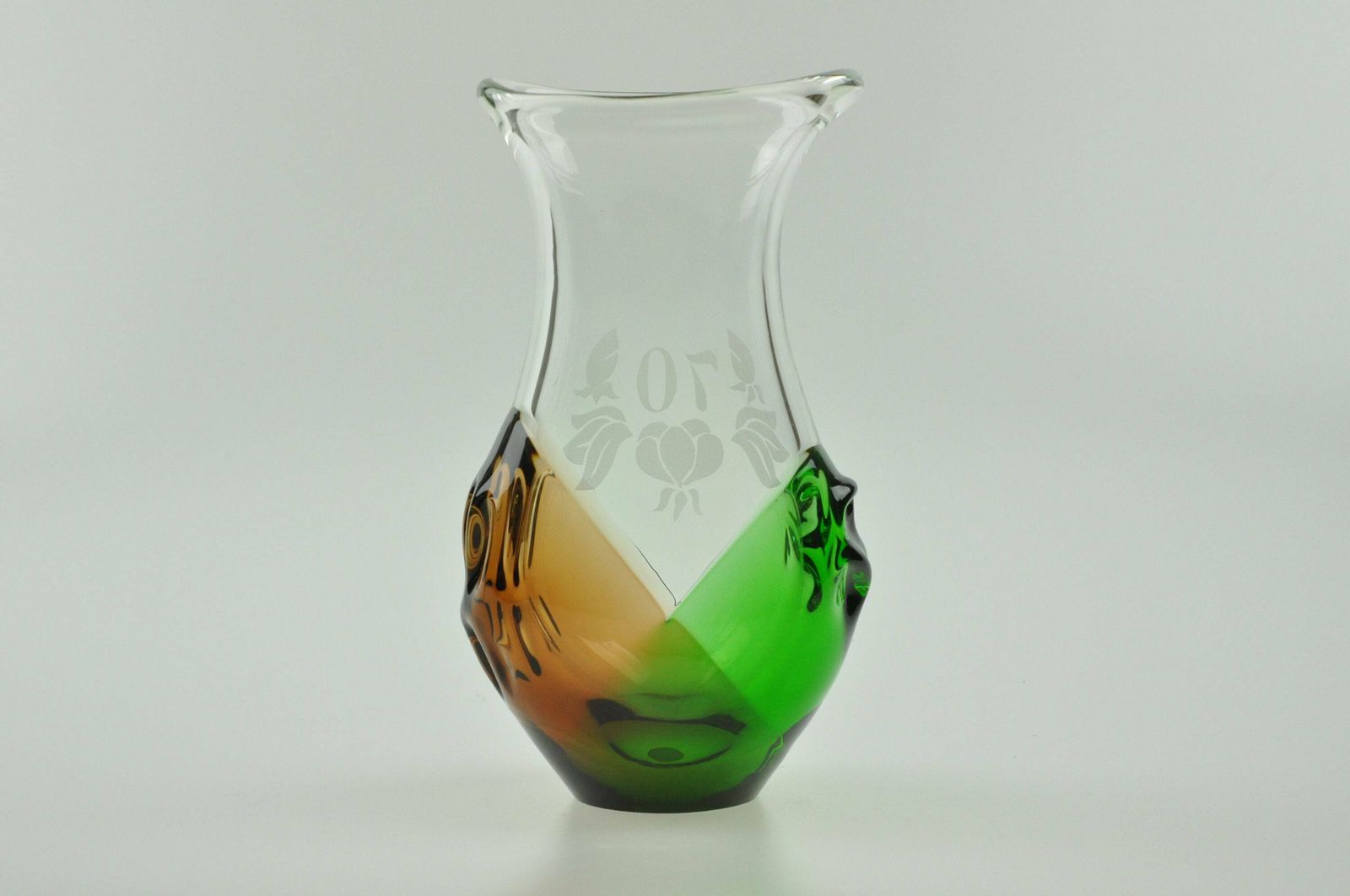 Ladislav Palecek Skrdlovice Glass Vase, 70th Birthday, 70th Birthday Gift, 70th Birthday Gift For Mom, Art Glass Vase, Czech Vase, Handmade photo vinterior