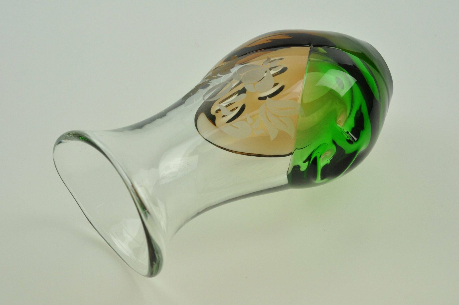 photo furniture Ladislav Palecek Skrdlovice Glass Vase, 70th Birthday, 70th Birthday Gift, 70th Birthday Gift For Mom, Art Glass Vase, Czech Vase, Handmade
