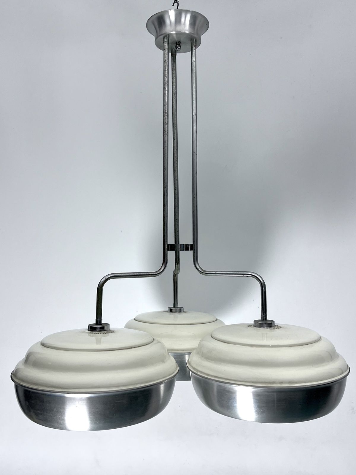 Lighting Space Age, Large Metal And Plastic Chandelier By Studioluce. Italy 1970s photo