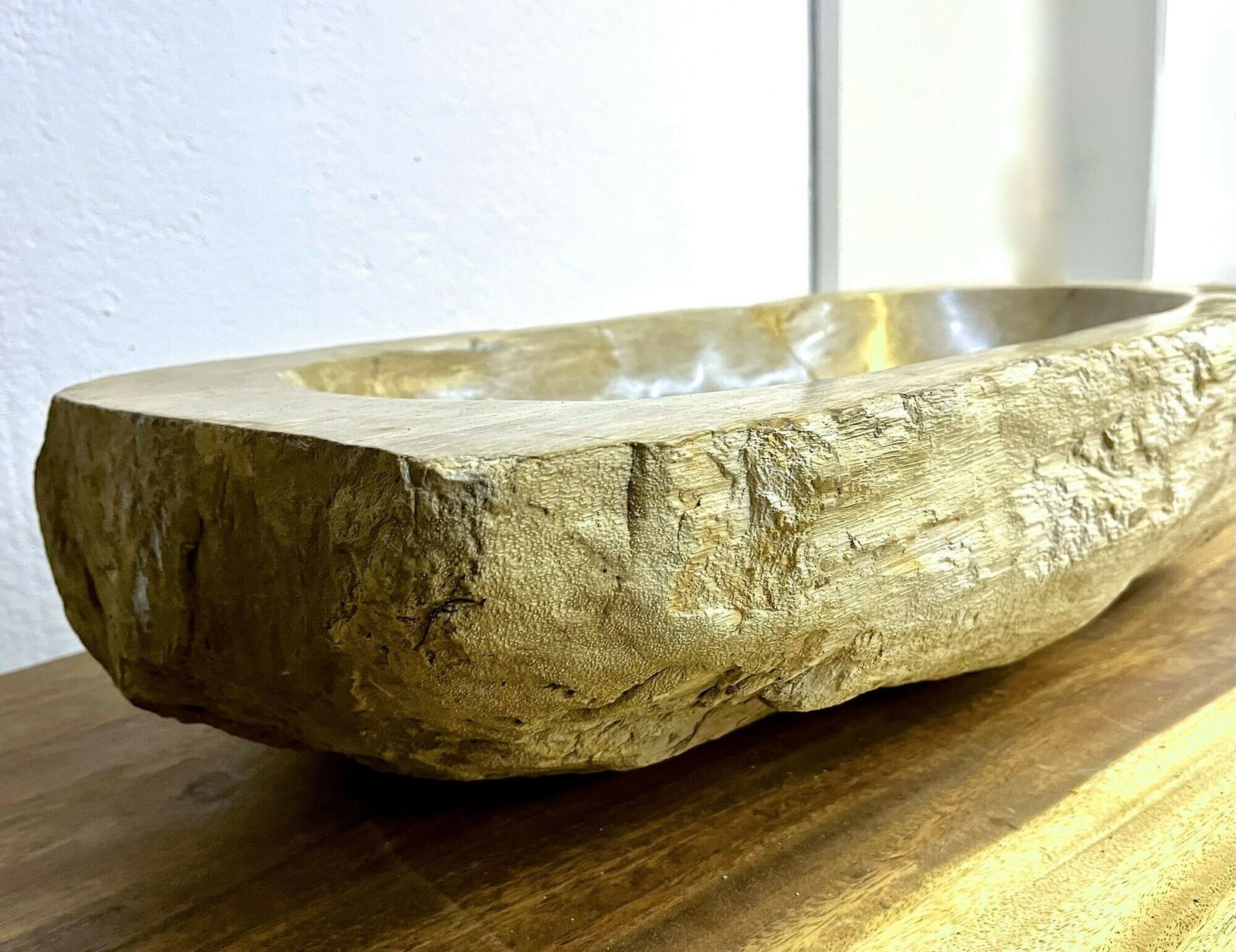 Petrified Wood Sink Grey/ Beige Tones, Polished   Top Quality, Idn 2023 photo 2330.0