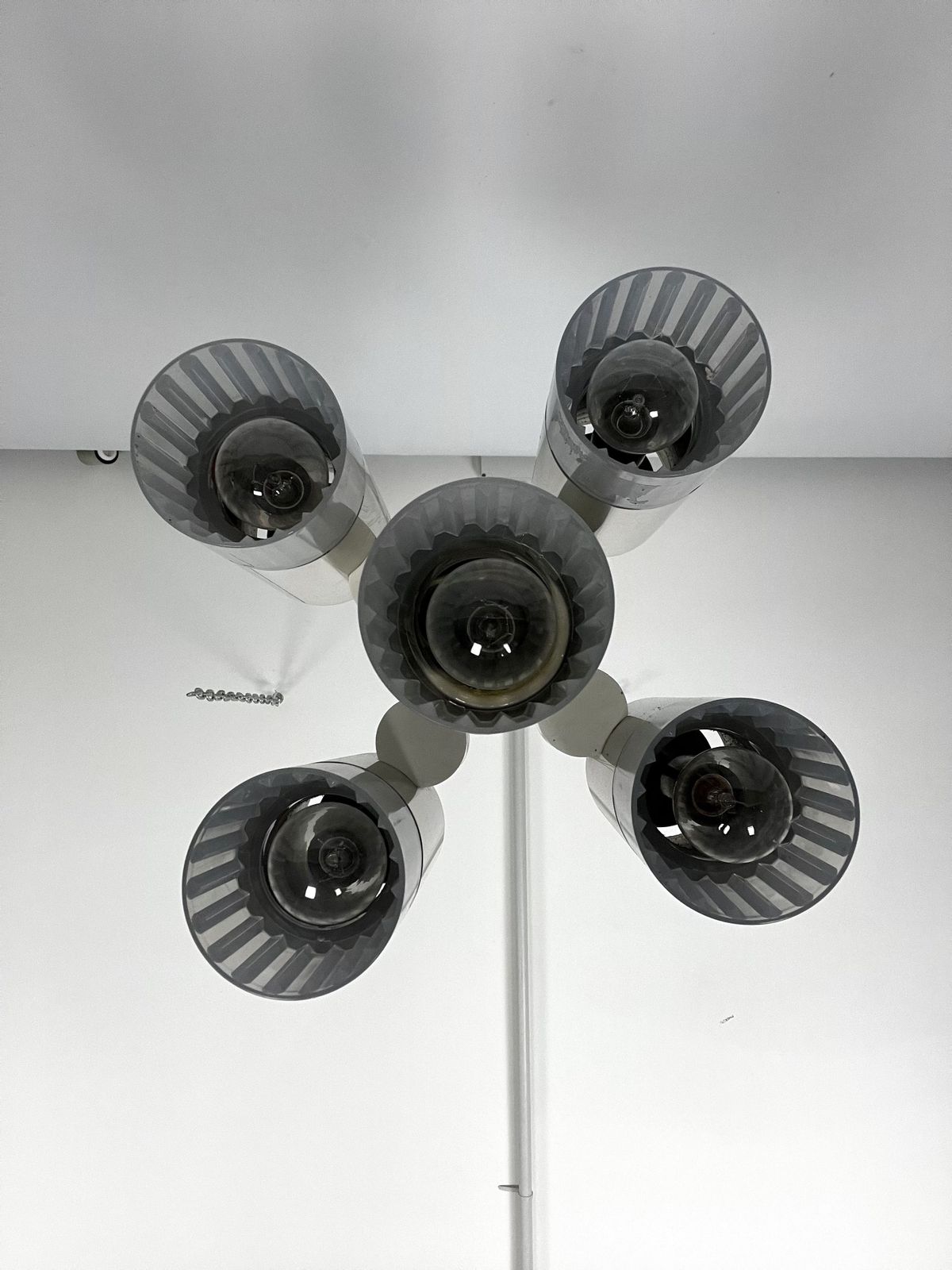 Sciolari Geometric Chrome And Plexiglass 5 Lights Chandelier. Italy 1970s photo 850.2