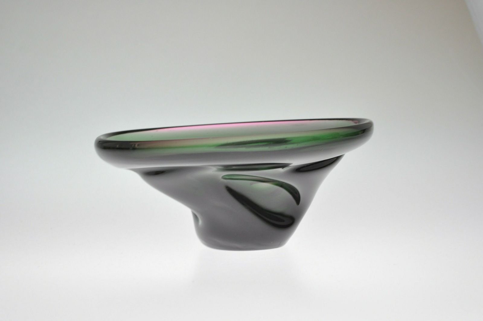 Josef Hospodka Chribska Glass Bowl, Art Glass Bowl, Bohemian Glass, Bohemian Art Glass, Blown Glass, Blown Glass Bowl, Glass Handmade Bowl photo Home Decor