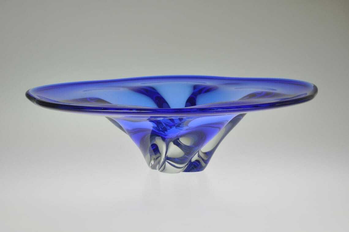 Josef Hospodka Chribska Bohemian Large Glass Bowl  Hospodka  Czech Glass  Czech Art Glass  Art Glass  Vintage Glass Bowl  Vintage Bowls photo Home Decor