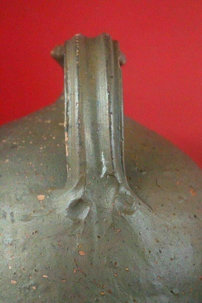 Large Antique French Handcrafted Terracotta Limousin Oil Water Jug photo vinterior