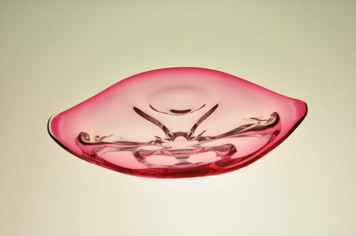 Josef Hospodka Chribska Bohemian Large Glass Bowl Hospodka  Czech Glass  Czech Art Glass  Art Glass Vintage Glass Bowl Vintage Bowls photo furniture