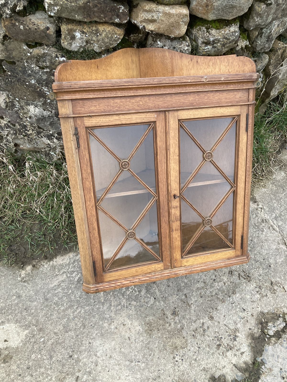 Gillows Miniature Light Oak Glass Corner Cabinet photo buy