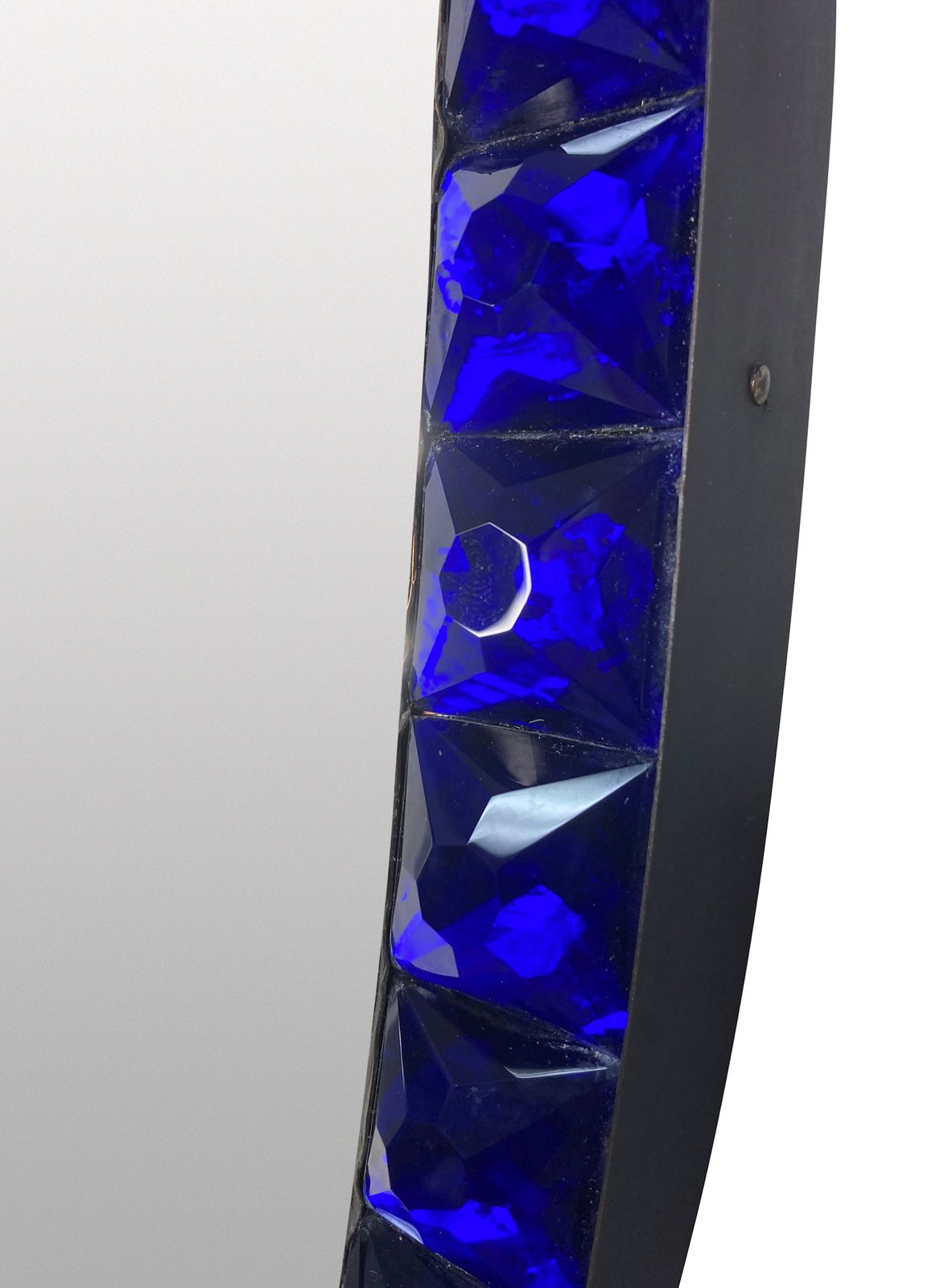 A Georgian Style Irish Mirror With A Cobalt Glass Faceted Border photo furniture