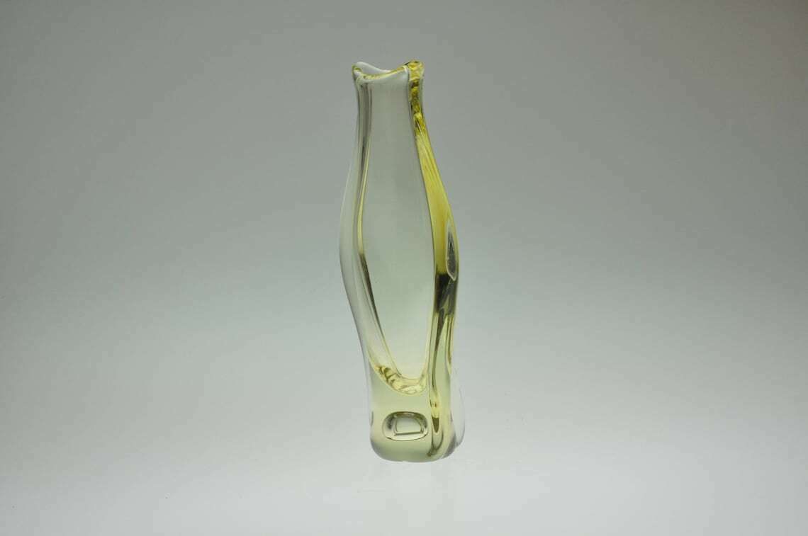 Miroslav Klinger Zbs Glass Vase, Midcentury Glass Art, Bohemian Glassware, Handcrafted Masterpiece, Artistic Home Decor, Mid Century Vase photo furniture