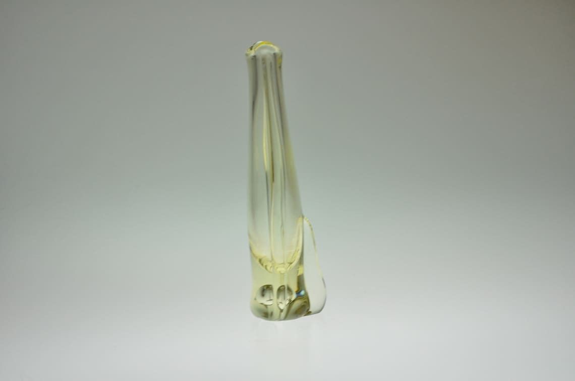 Miroslav Klinger Zbs Glass Vase, Midcentury Glass Art, Bohemian Glassware, Handcrafted Masterpiece, Artistic Home Decor, Mid Century Vase photo for sale