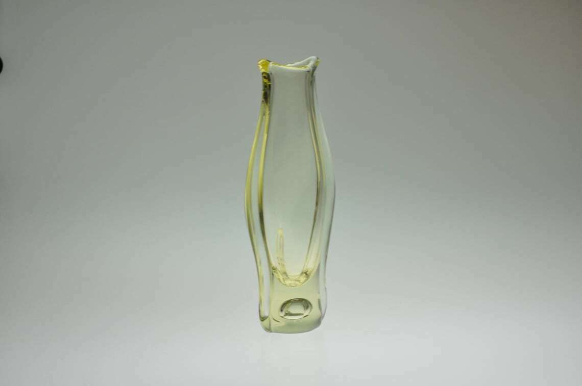 Miroslav Klinger Zbs Glass Vase, Midcentury Glass Art, Bohemian Glassware, Handcrafted Masterpiece, Artistic Home Decor, Mid Century Vase photo vintage
