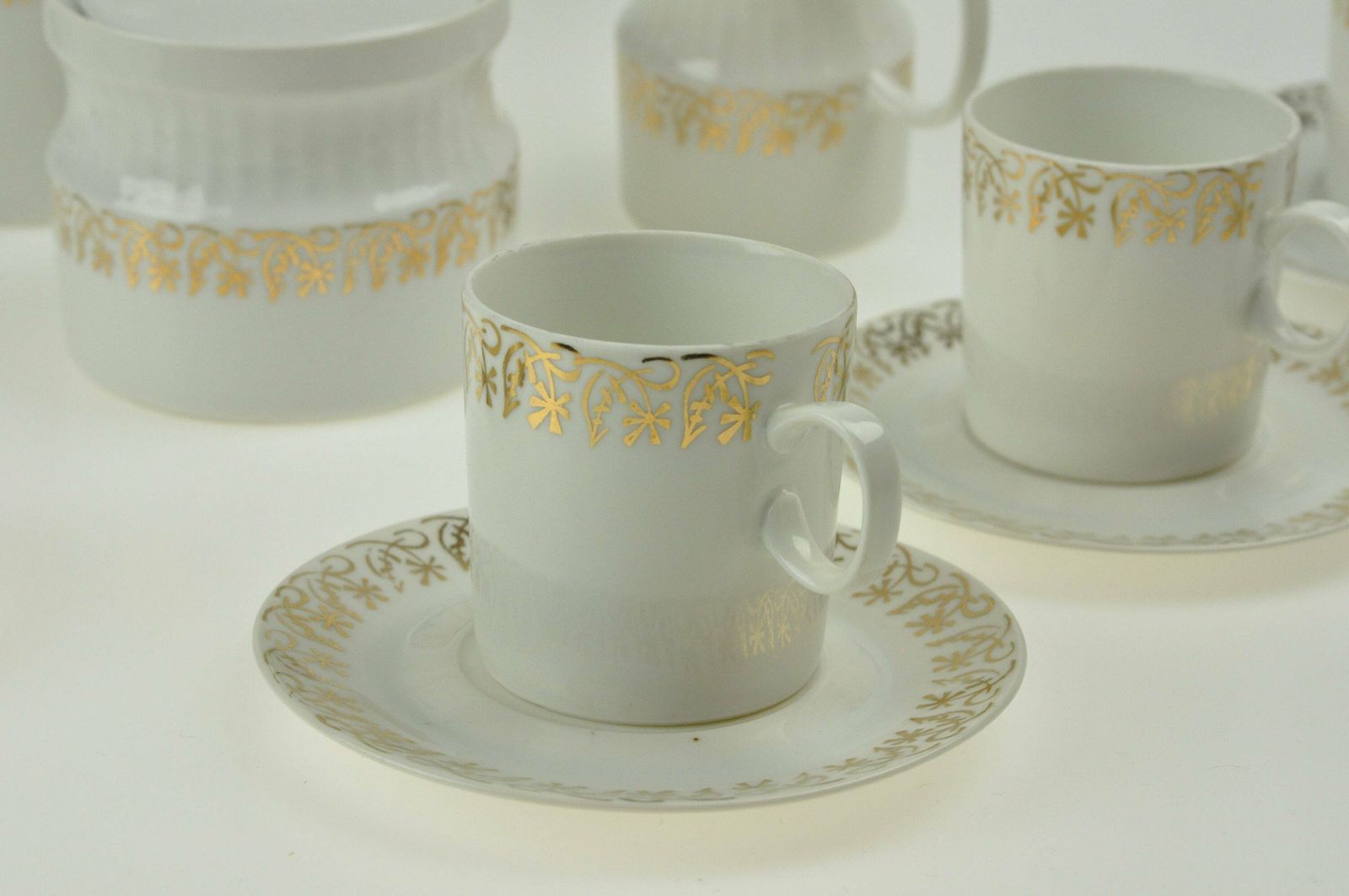 Jaroslav Jezek Porcelain Coffee Set, Nefertiti Design, Coffee Set, Coffee Service, Tea Set, Tea Cups And Saucer Set, Mid Century Tea Set photo furniture