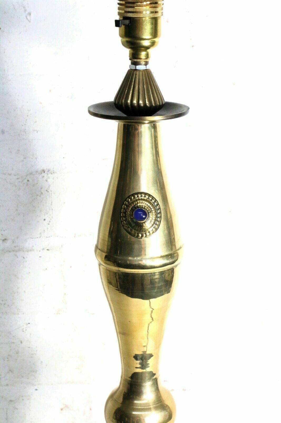 Table Lamp Vintage Eastern Brass Anglo Indian Lamp Ethnic Semi Polished Finish photo Lighting