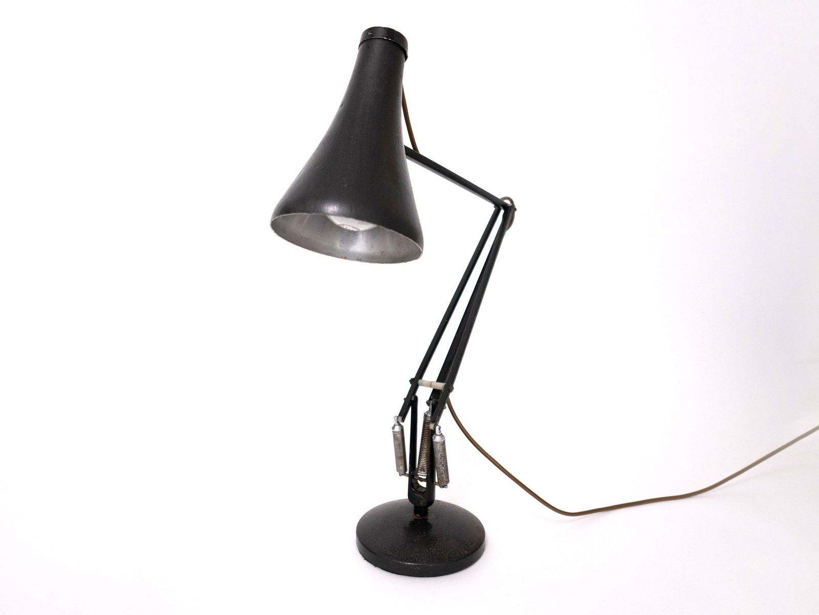 Black Vintage Mid Century Angle Poise Desk Lamp / Office Lamp By Herbert Terry, 1960's: Stylish Illumination For Home Decor photo for sale