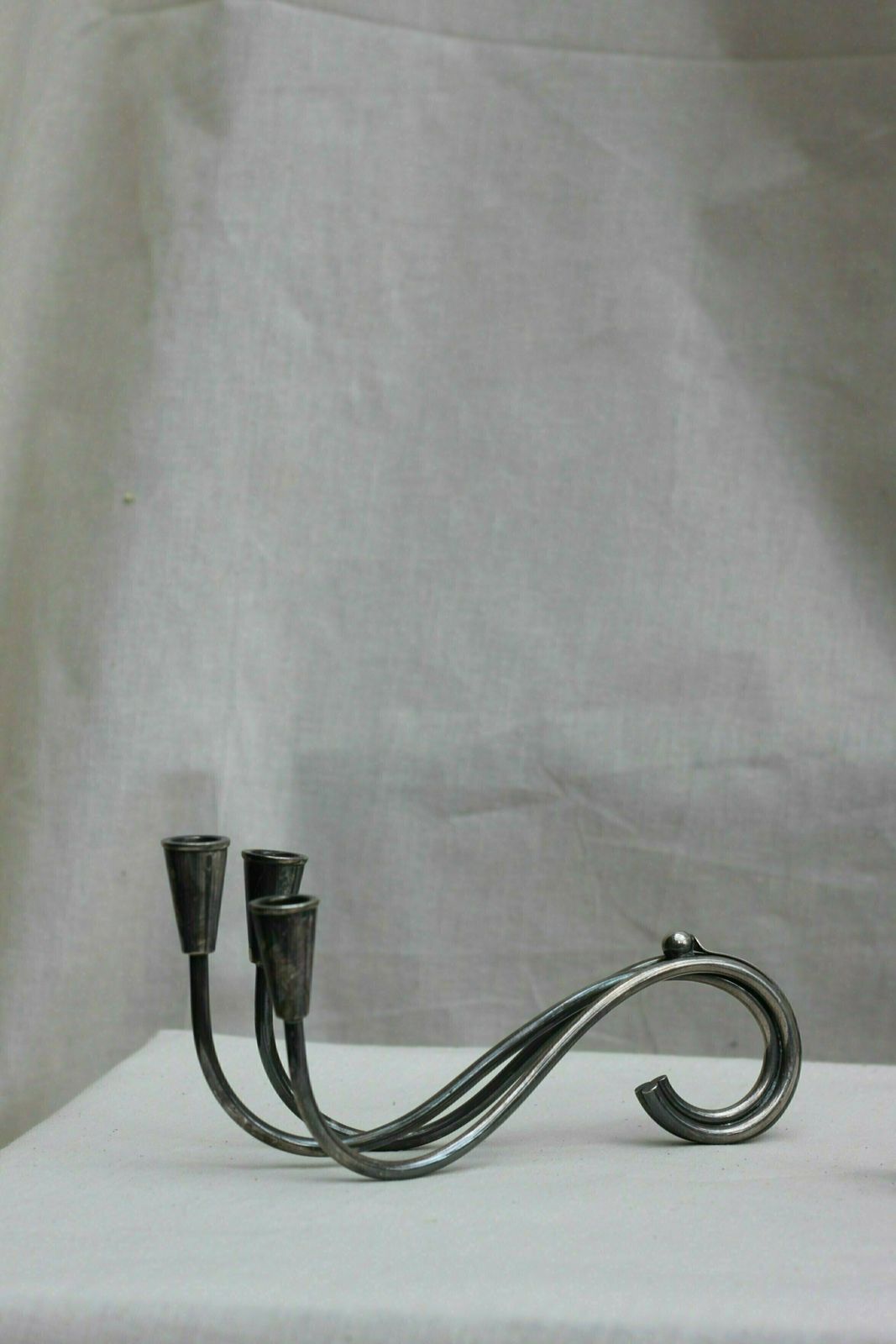 Mid Century Narrow Pair Of Candle Holders photo for sale