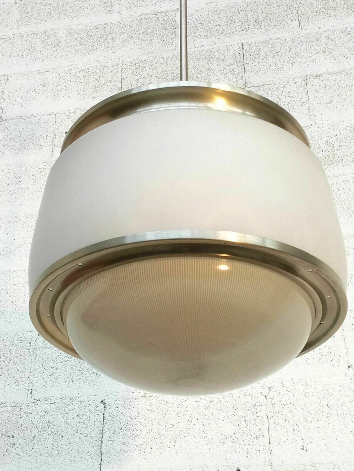 Glass Pendant Lamp “Kappa” Model By Sergio Mazza For Artemide 60s photo vintage