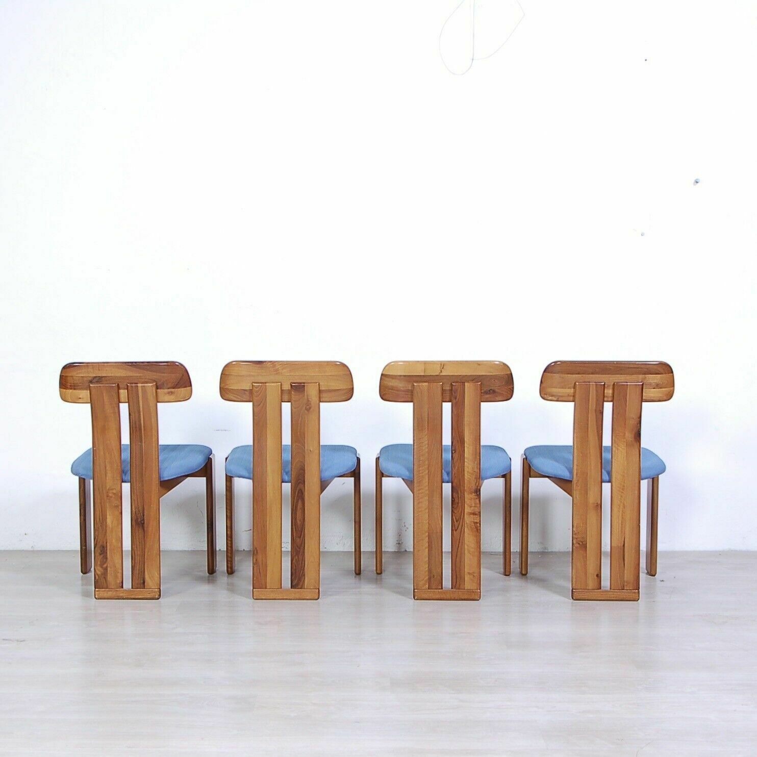 photo for sale Set Of 4 Walnut Chairs, Marengo Series, Designed By Tarcisio Colzani For Mobilgirgi, 1970s