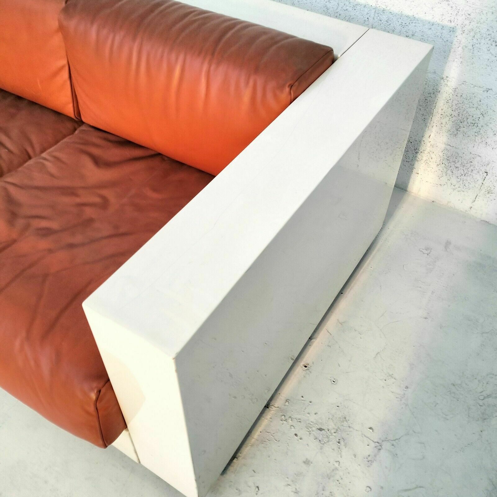 Orange “Saratoga” 3 Seater Sofa By Massimo And Lella Vignelli For Poltronova 60s photo buy