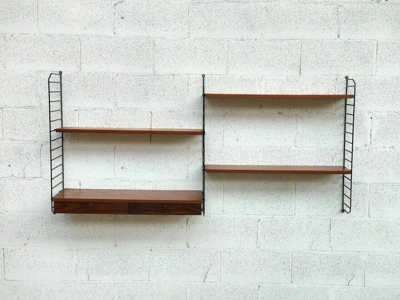Nordic Scandinavian Style Stripes Bookcase From The 60s. photo furniture