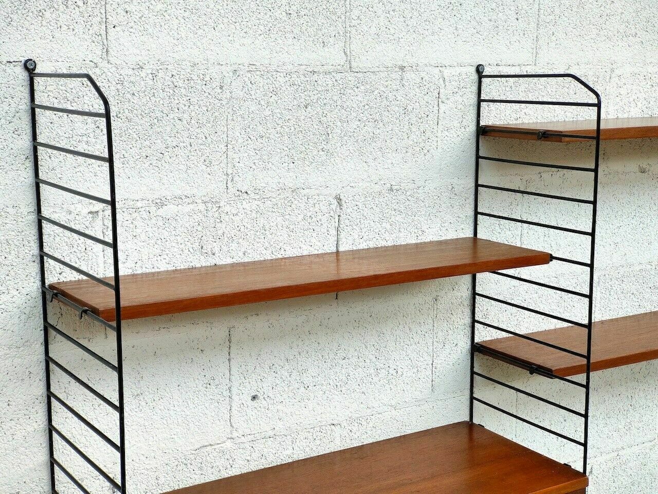 Nordic Scandinavian Style Stripes Bookcase From The 60s. photo vintage