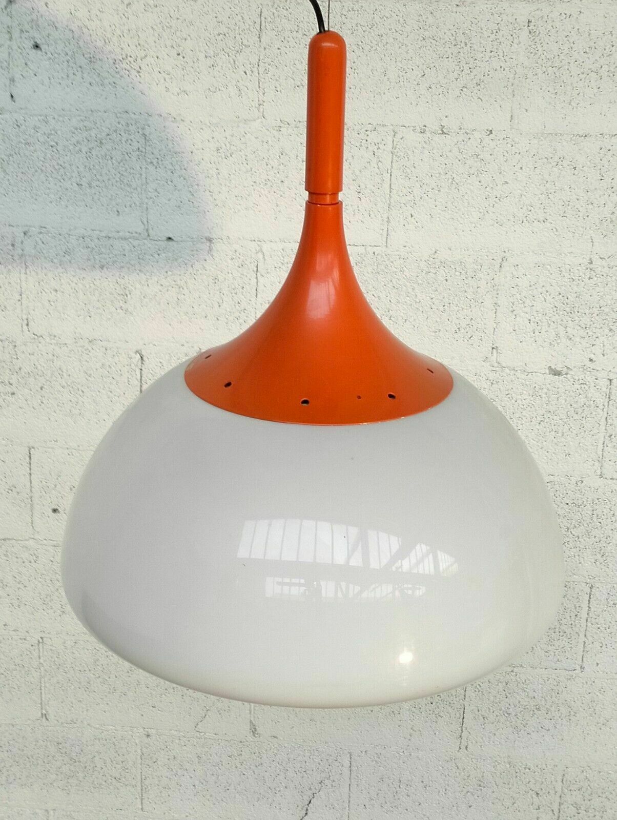 Orange Pendant Lamp By Elio Martinelli For Martinelli Luce 70s photo vinterior