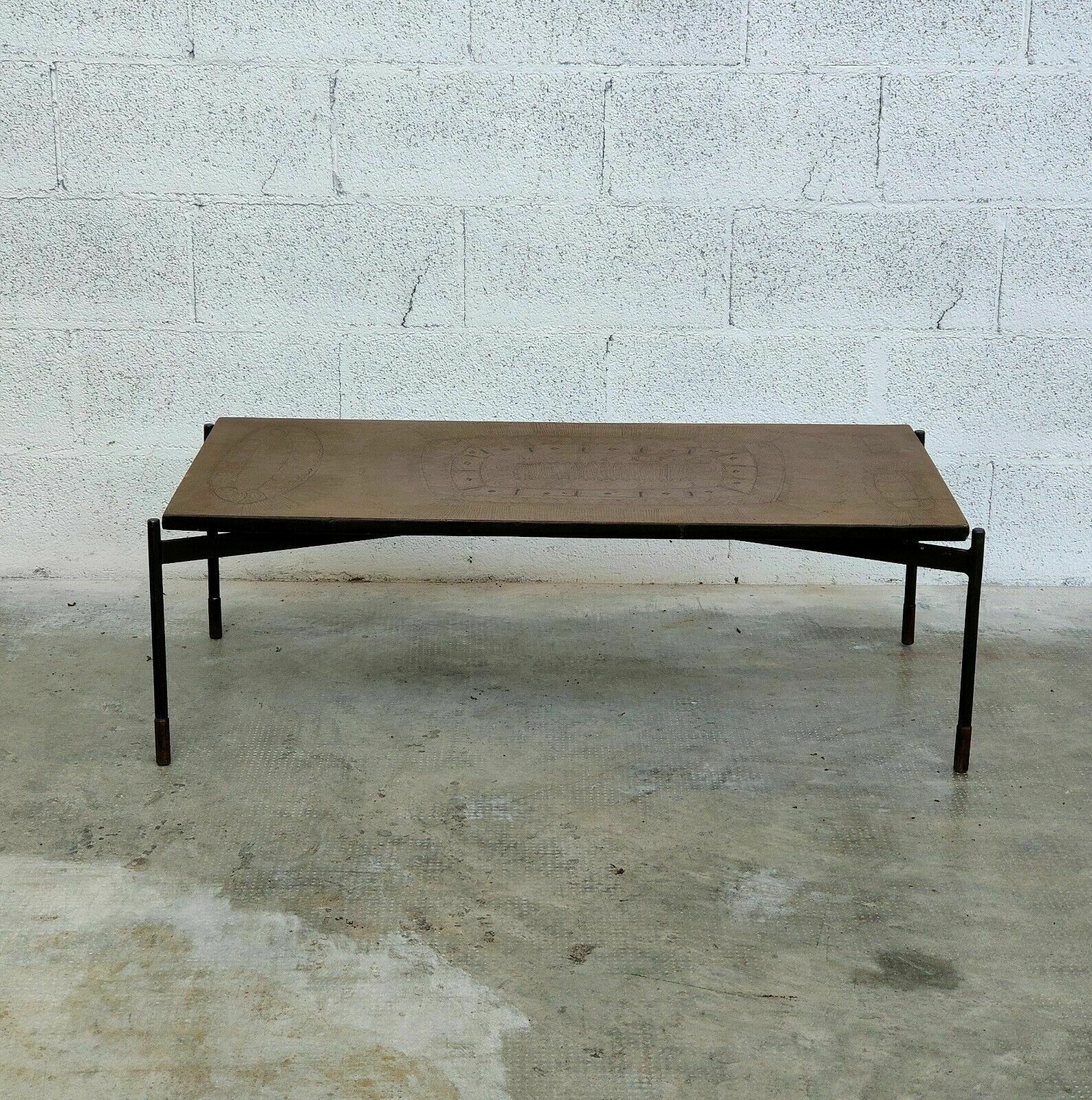 Ceramic And Metal Coffee Table By Stil Keramos 60s photo furniture