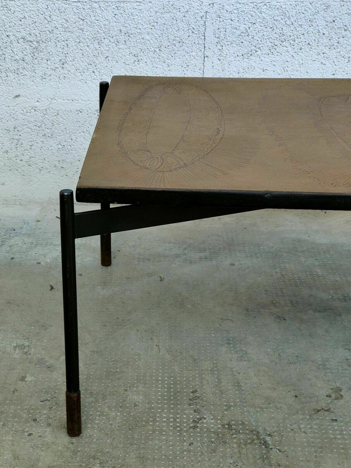 Furniture Ceramic And Metal Coffee Table By Stil Keramos 60s photo