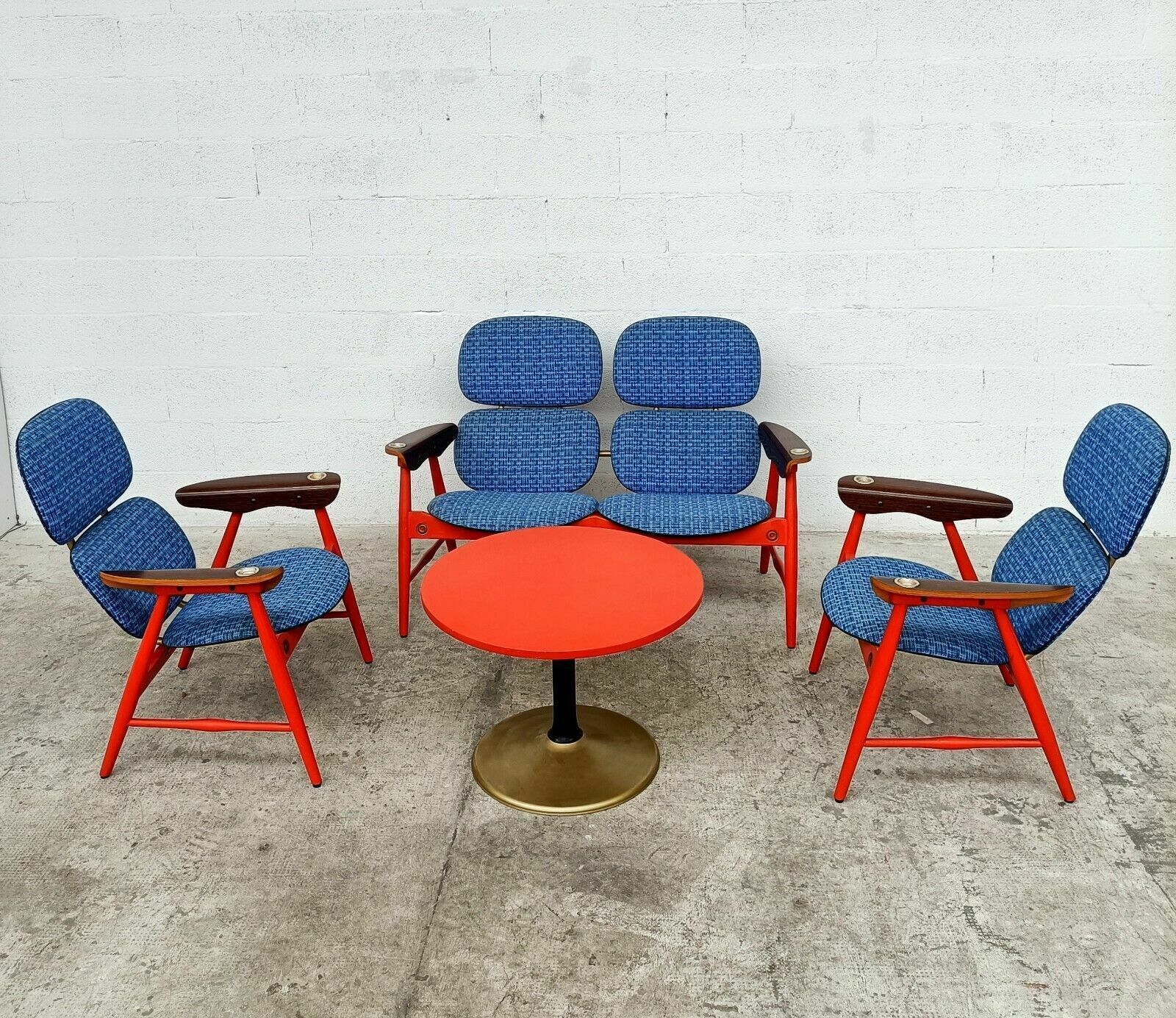 Set Of 2 Chairs And Sofa By Marco Zanuso For Poltronova 60s photo for sale