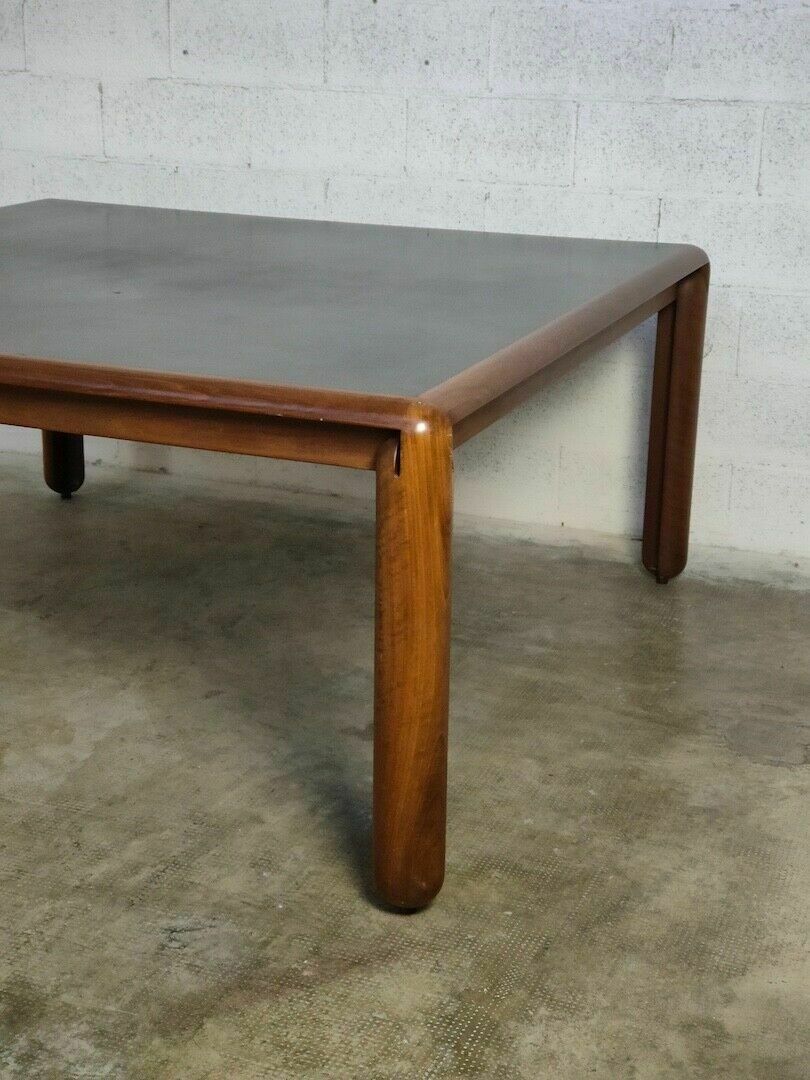 Square Walnut Table Model 781 By Vico Magistretti For Cassina 60s,70s photo vintage