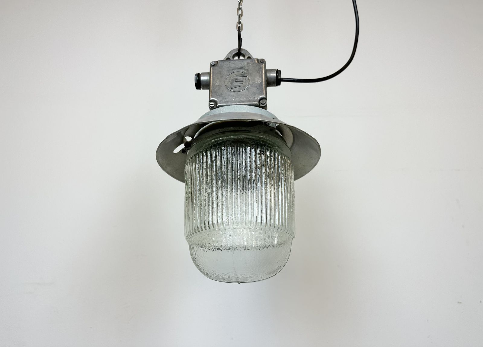 photo furniture Industrial Aluminium Light With Glass Cover From Elektrosvit, 1970s