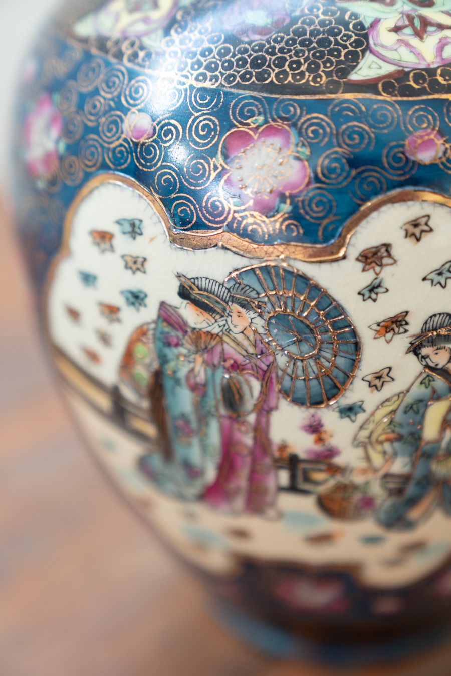 Japanese Porcelain Vases, Meiji Period, 19th Century Oriental Porcelain Art, Set Of 2 photo vintage