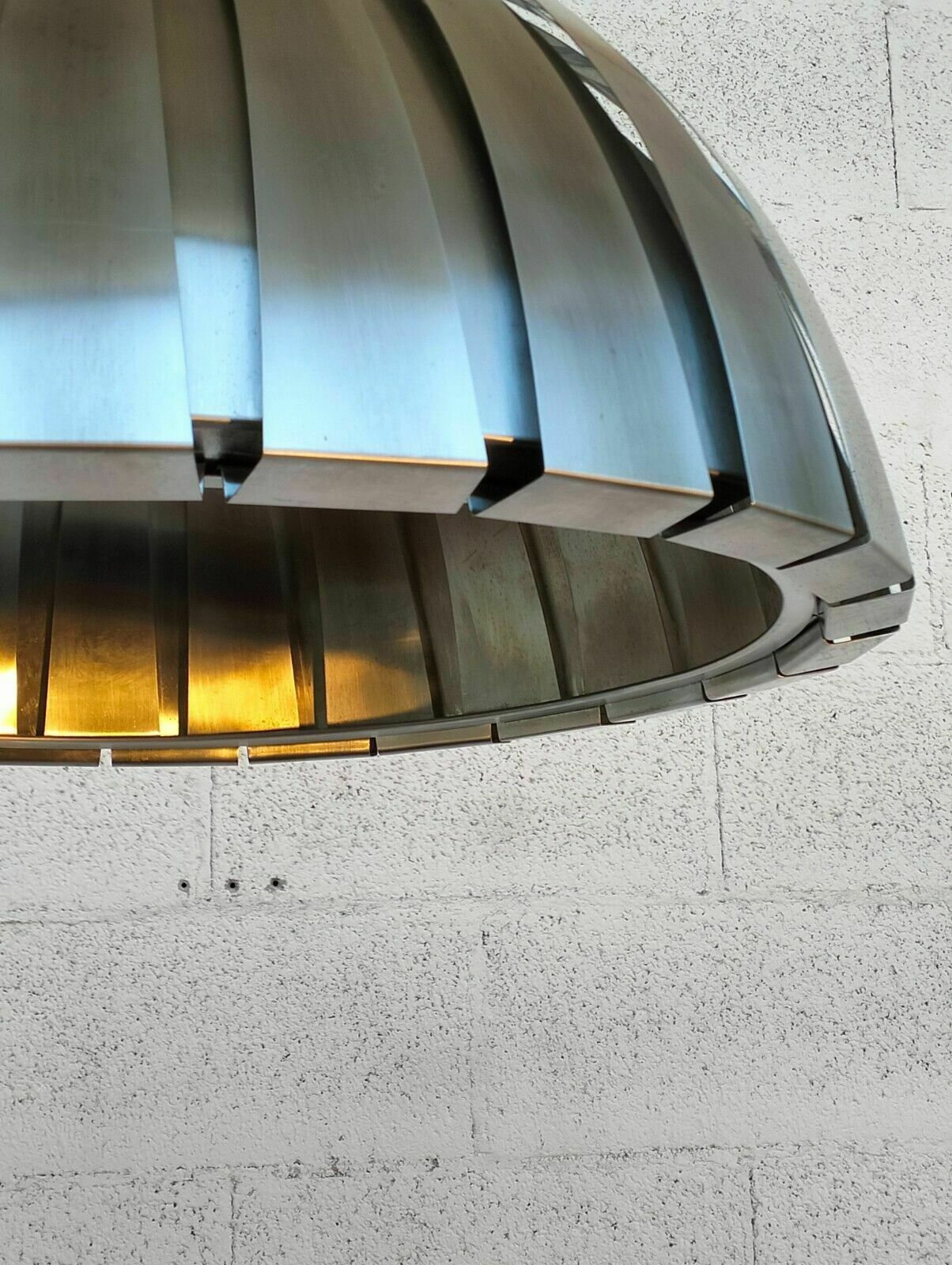 Stainless Steel Pendant Lamp Chandelier By Elio Martinelli For Martinell photo Lighting