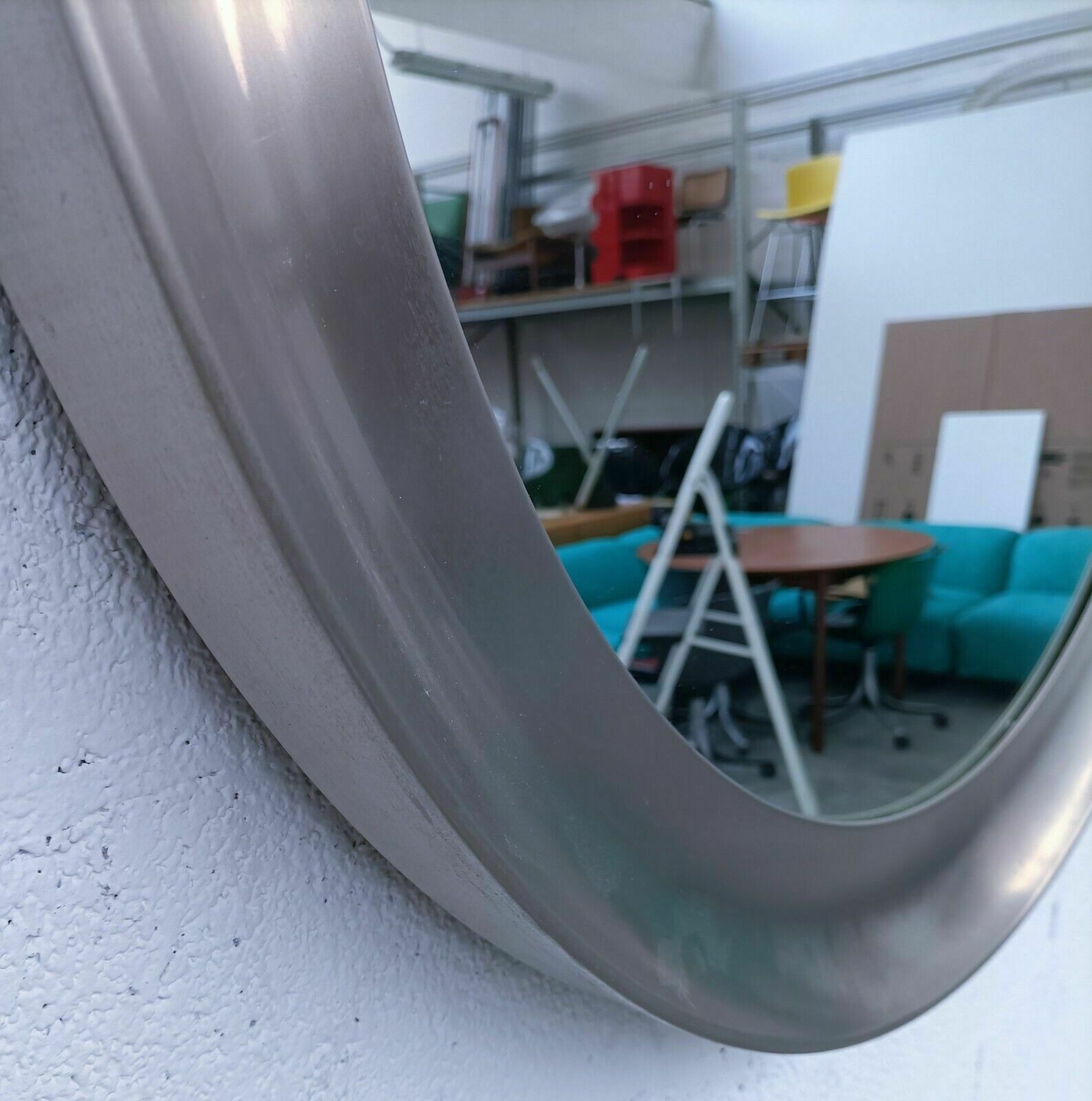 Large Round Brass Wall Mirror "Narciso" By Sergio Mazza For Artemide 60s, 70s photo Home Decor