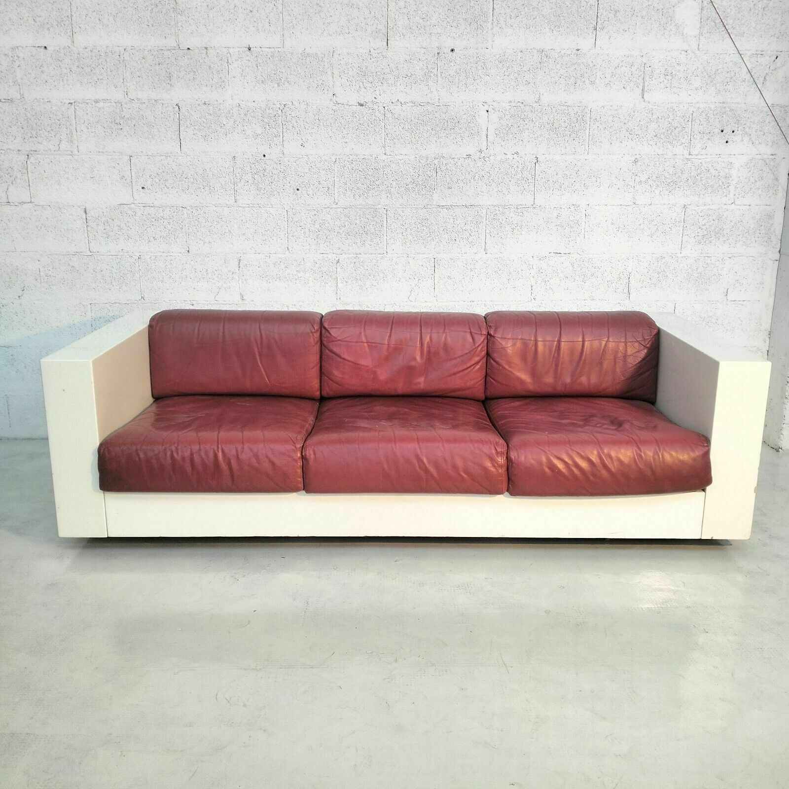 Cherry Saratoga 3 Seater Sofa By Massimo And Lella Vignelli For Poltronova 60s, photo furniture