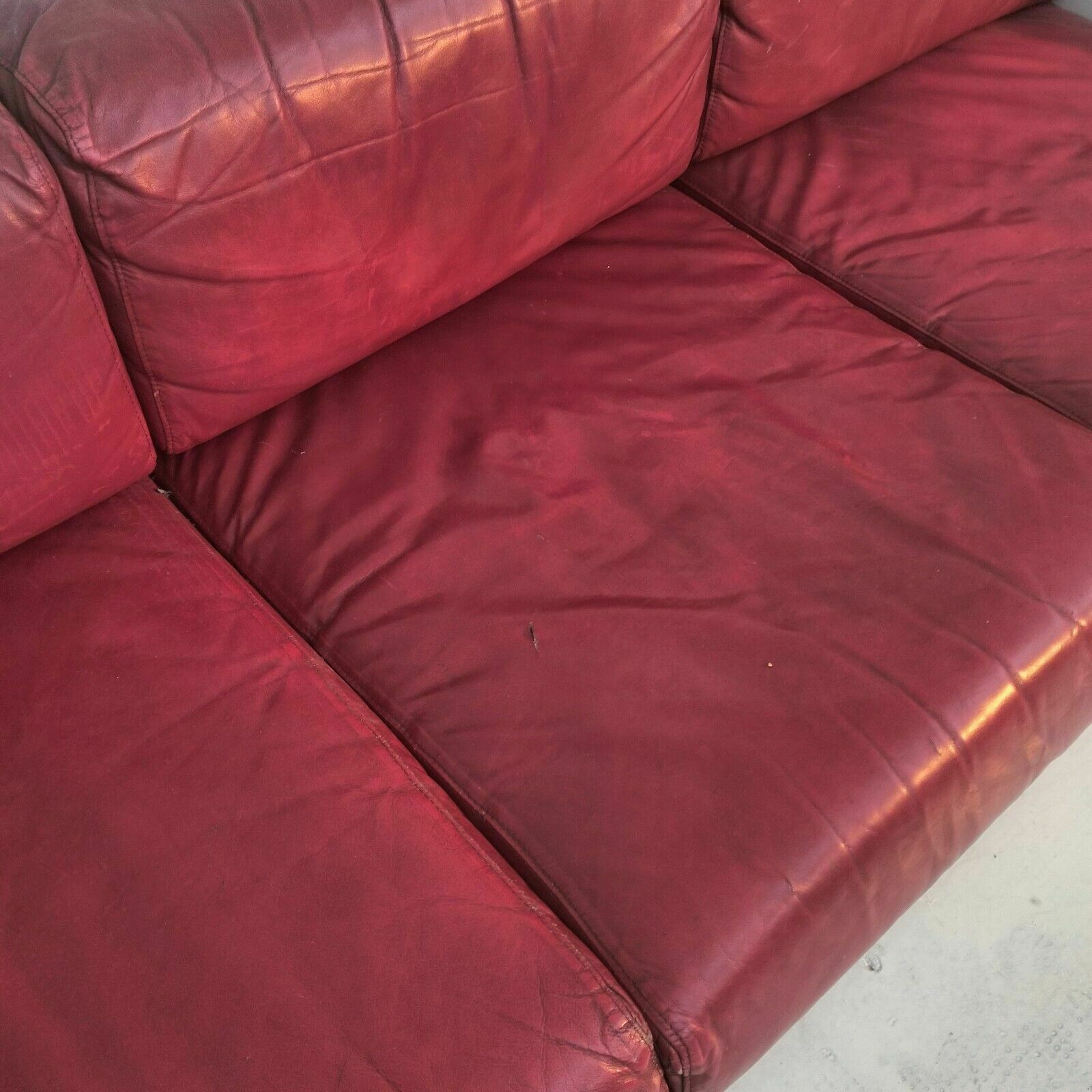 photo vinterior Cherry Saratoga 3 Seater Sofa By Massimo And Lella Vignelli For Poltronova 60s,