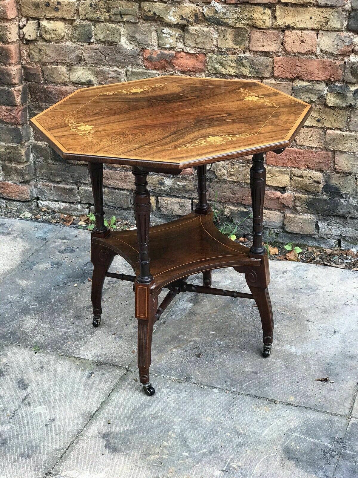 Aesthetic Movement Inlaid Rosewood Occasional Table. photo for sale