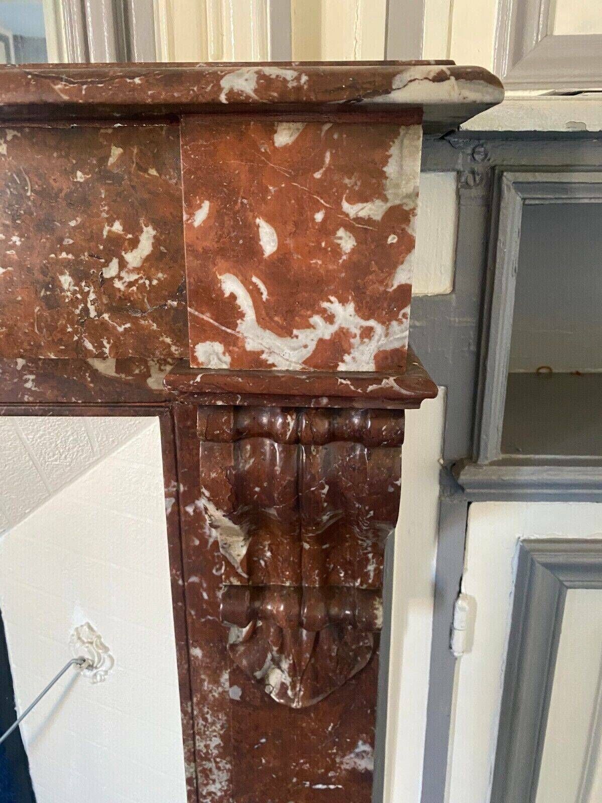 Louis Philippe Style Fireplace In Speckled Red Marble 20th Century photo 2153.2340249999997