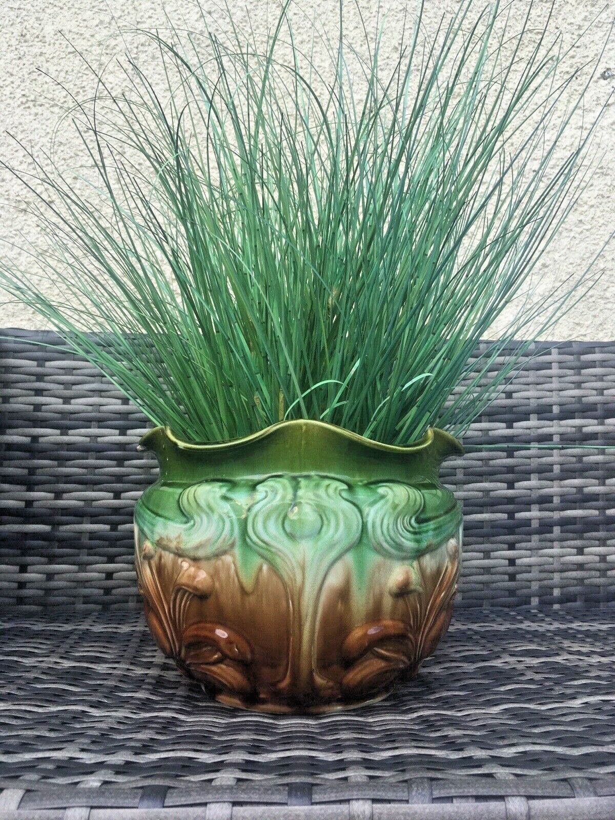 Large Art Nouveau Wf Needham Majolica Pottery Planter Planter Pot Af photo vintage